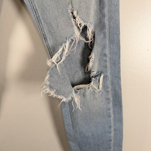 Rag & Bone Dre Capri Jeans Marina Blue Distressed Skinny Cropped Womens Size 24 - Picture 8 of 13